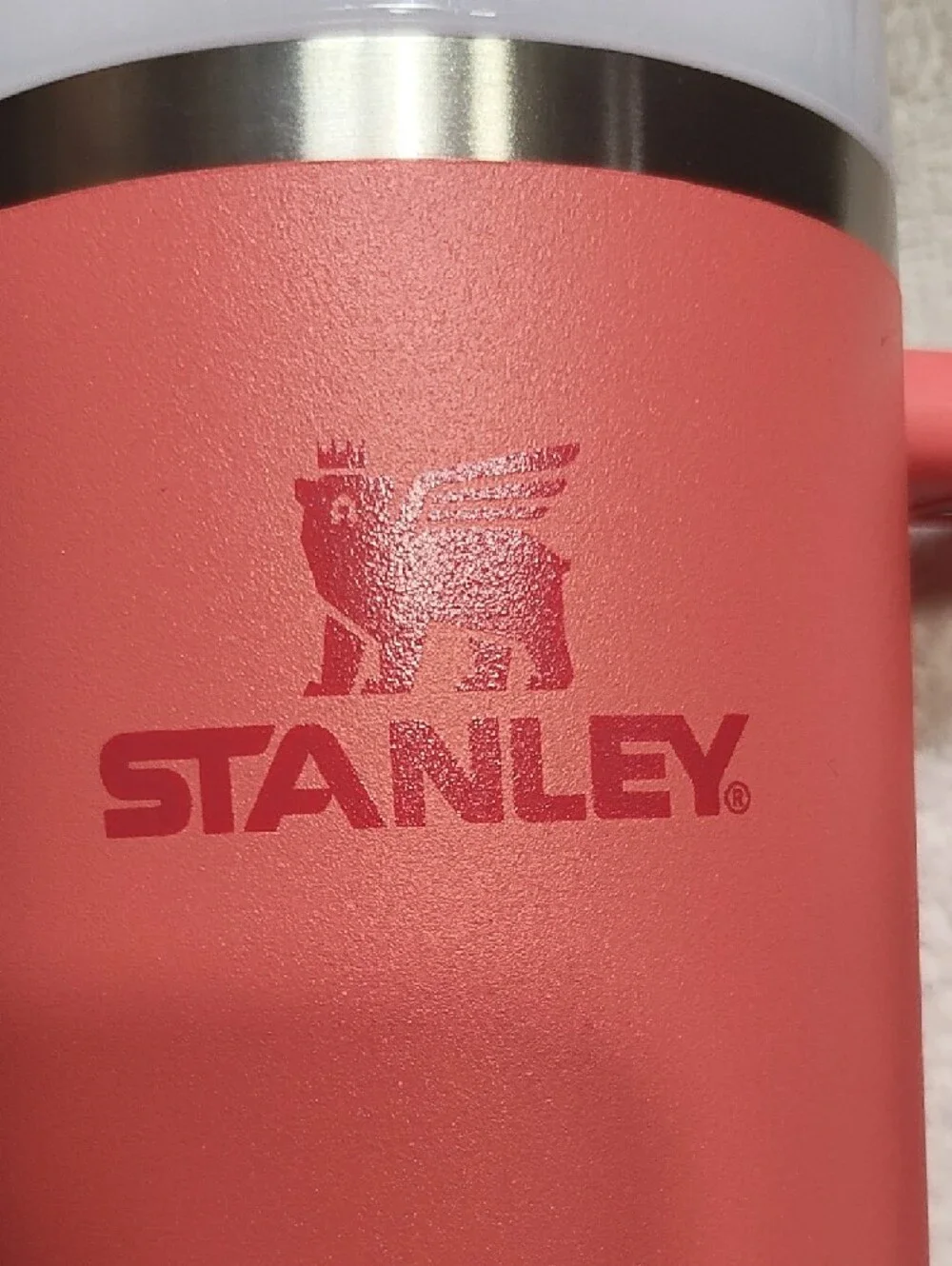 Stanley Coral Pink Insulated Tumbler with Handle and Straw Lid - Picture 5 of 7